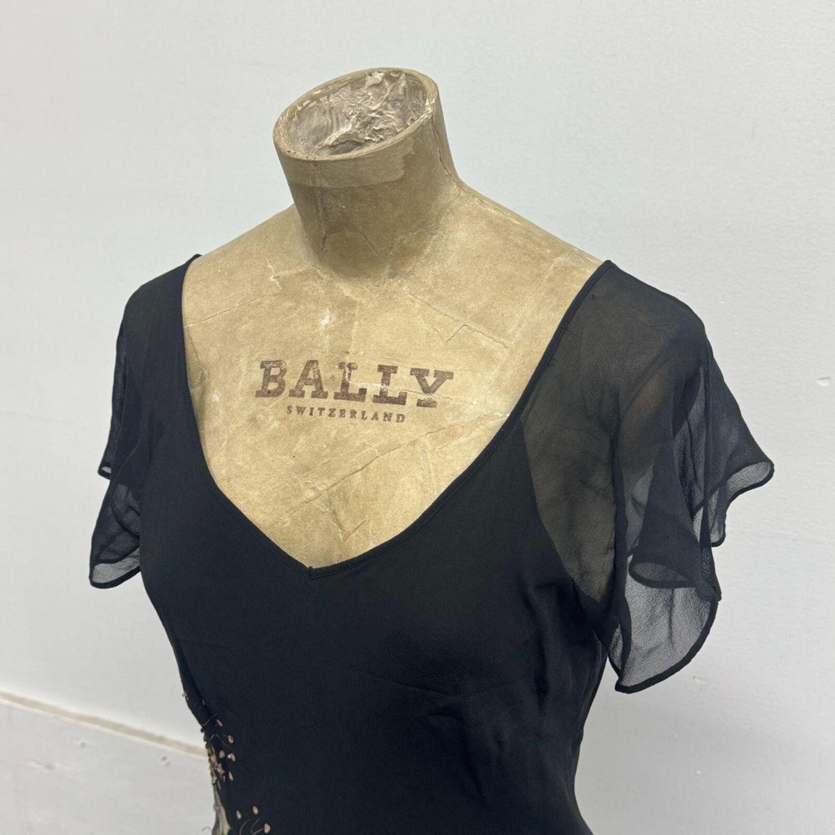 Vintage Noir & Aubergine Ombré Silk Beaded Embellished Gown