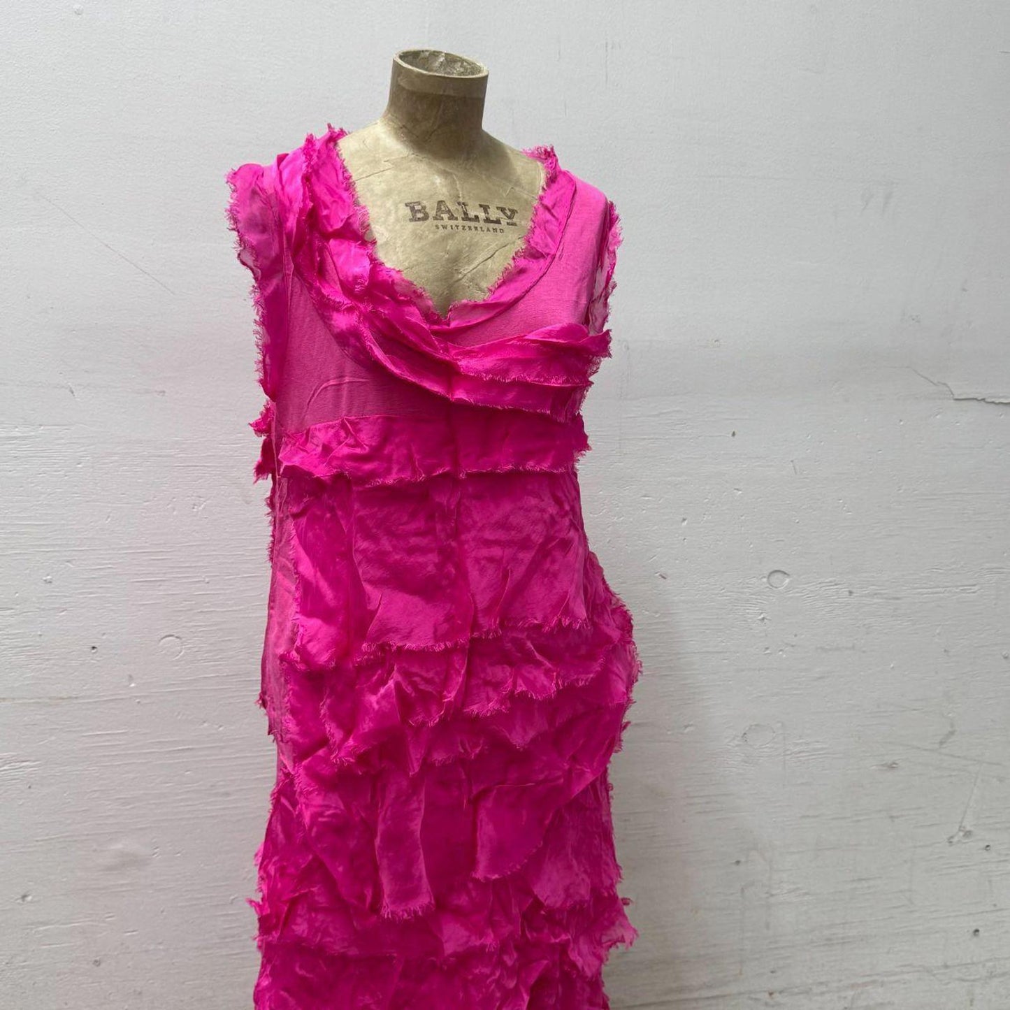 Vintage Pura Seta Y2K Pink Ruffled Silk 2-Piece Set S/M