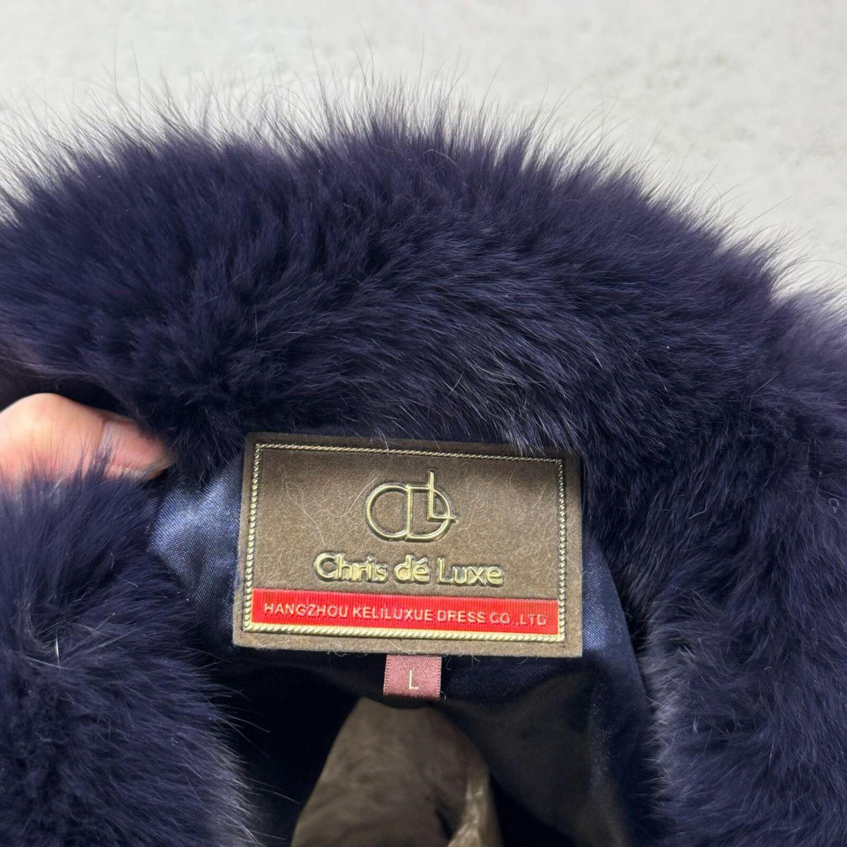 Y2K Vintage Midnight Blue Fox Rabbit Fur Statement Jacket Coat