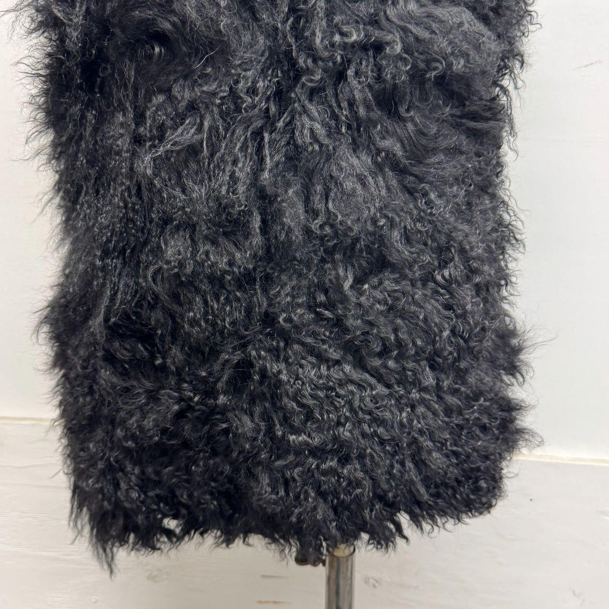 Vintage Black Mongolian Lamb Vest